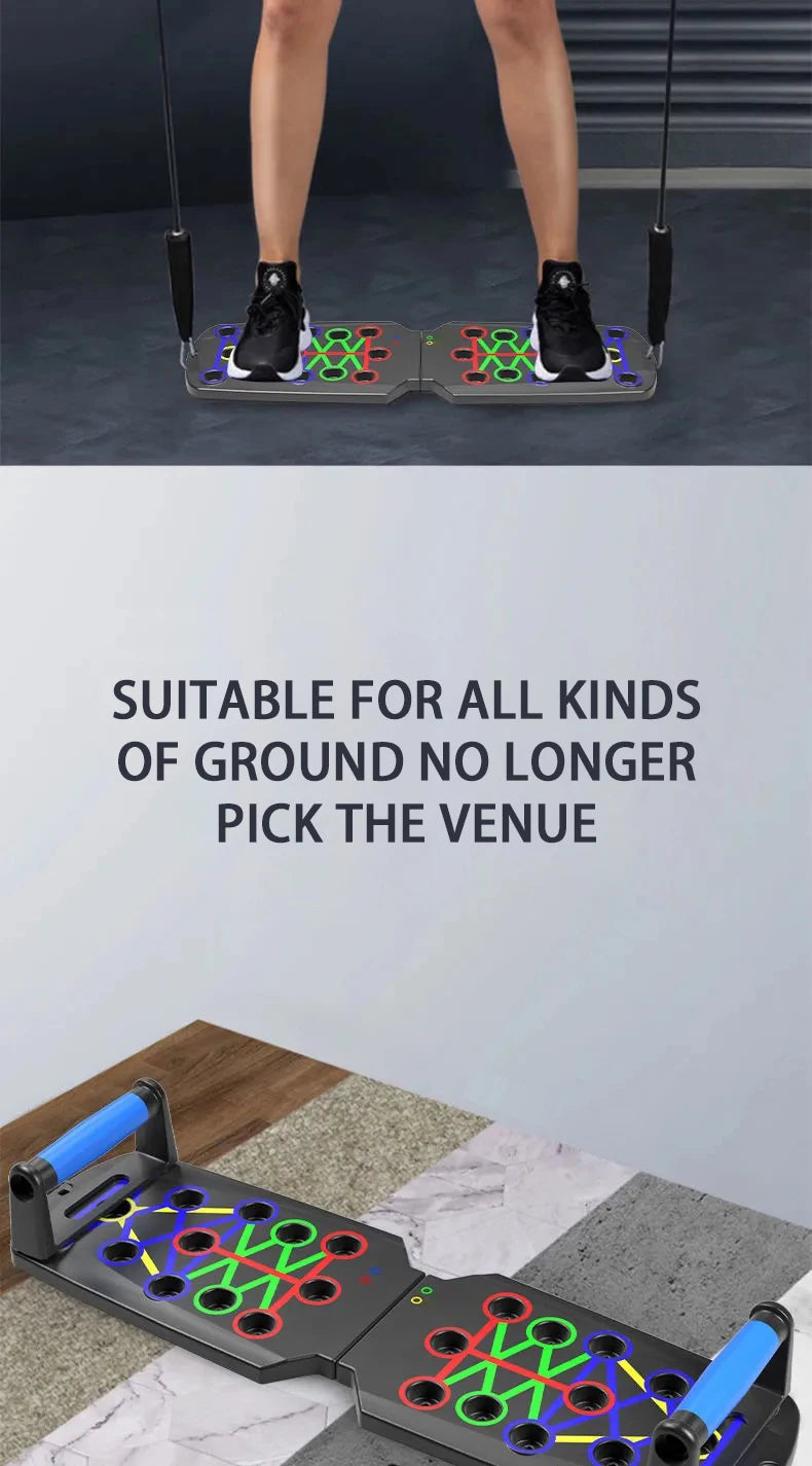 Portable Multifunctional Push-Up Board Set – Foldable Fitness Push-Up Bar for Full Upper Body Training