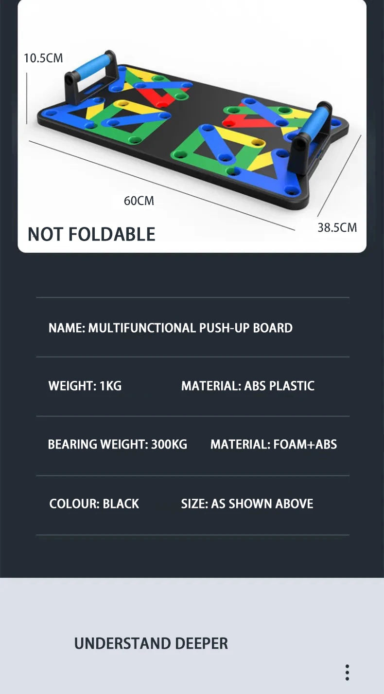 Portable Multifunctional Push-Up Board Set – Foldable Fitness Push-Up Bar for Full Upper Body Training