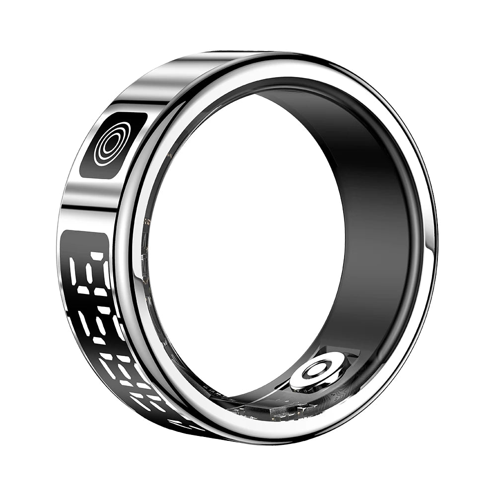 Sleek smart ring with health tracking sensors for fitness and sleep monitoring