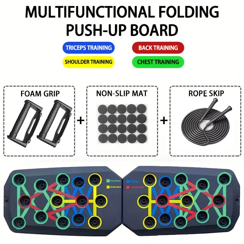 Portable Multifunctional Push-Up Board Set – Foldable Fitness Push-Up Bar for Full Upper Body Training