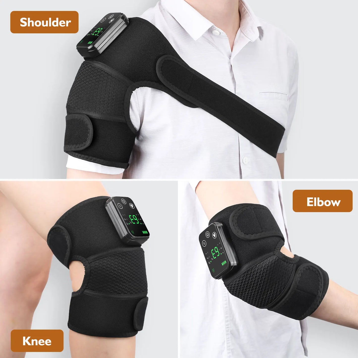 Premium neoprene material on shoulder brace providing compression support and heat retention