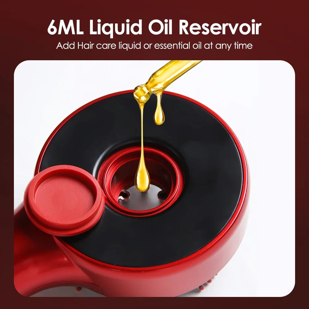 Electric scalp massage comb with LED light therapy, HD display, and 72 massage teeth for hair growth and relaxation