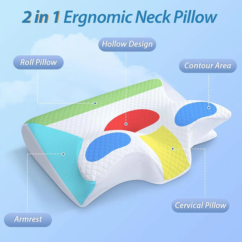 Ergonomic neck support pillow for spine alignment
