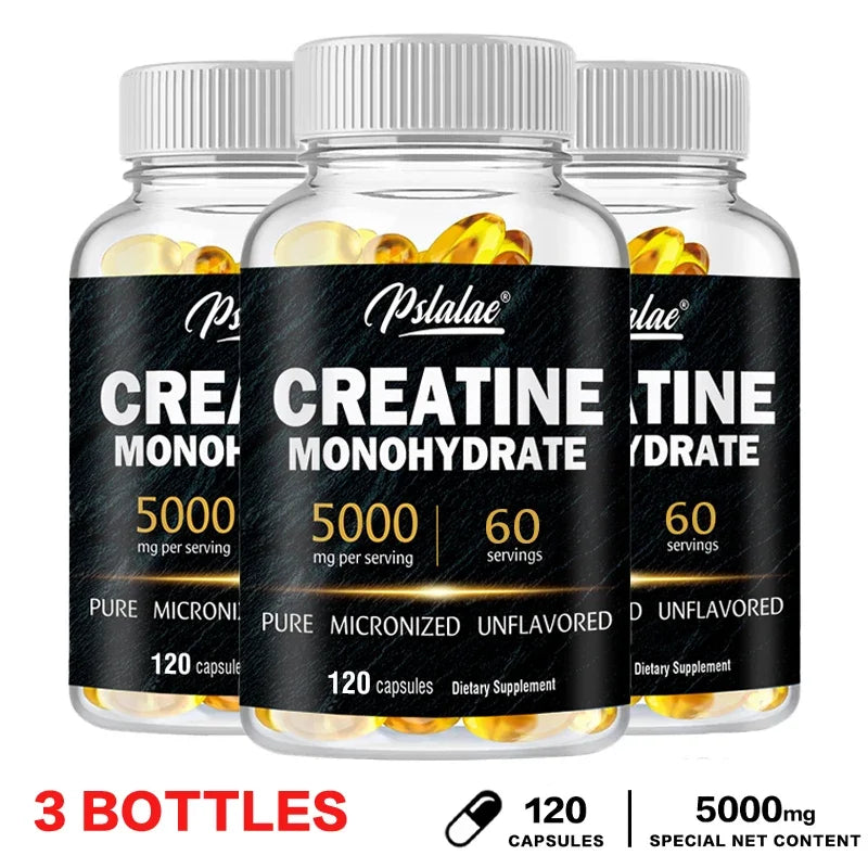 Pure creatine monohydrate powder supplement for muscle building and strength gains