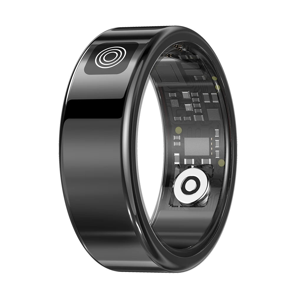 Sleek smart ring with health tracking sensors for fitness and sleep monitoring