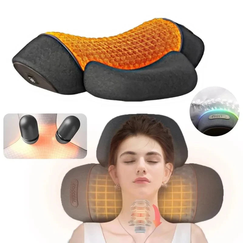 Massage pillow with glowing effect on a white background