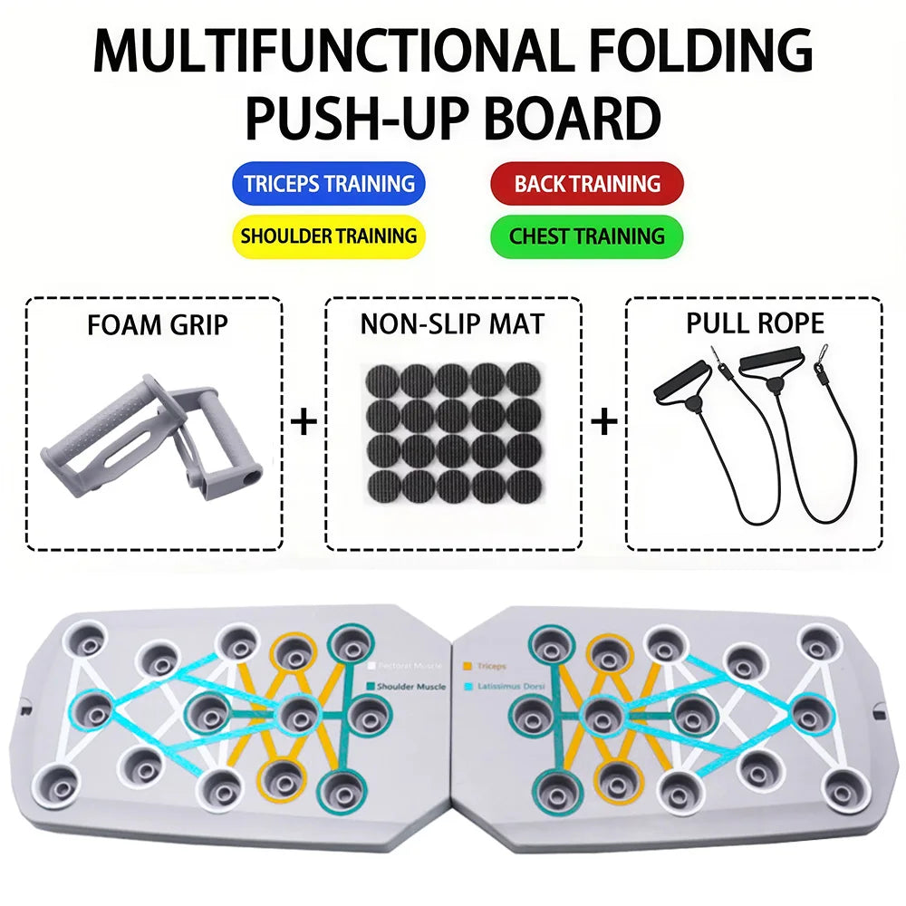 Portable Multifunctional Push-Up Board Set – Foldable Fitness Push-Up Bar for Full Upper Body Training