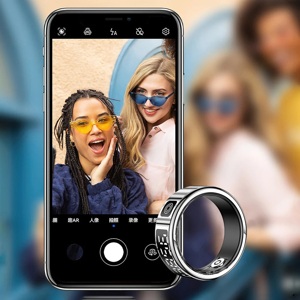 Sleek smart ring with health tracking sensors for fitness and sleep monitoring