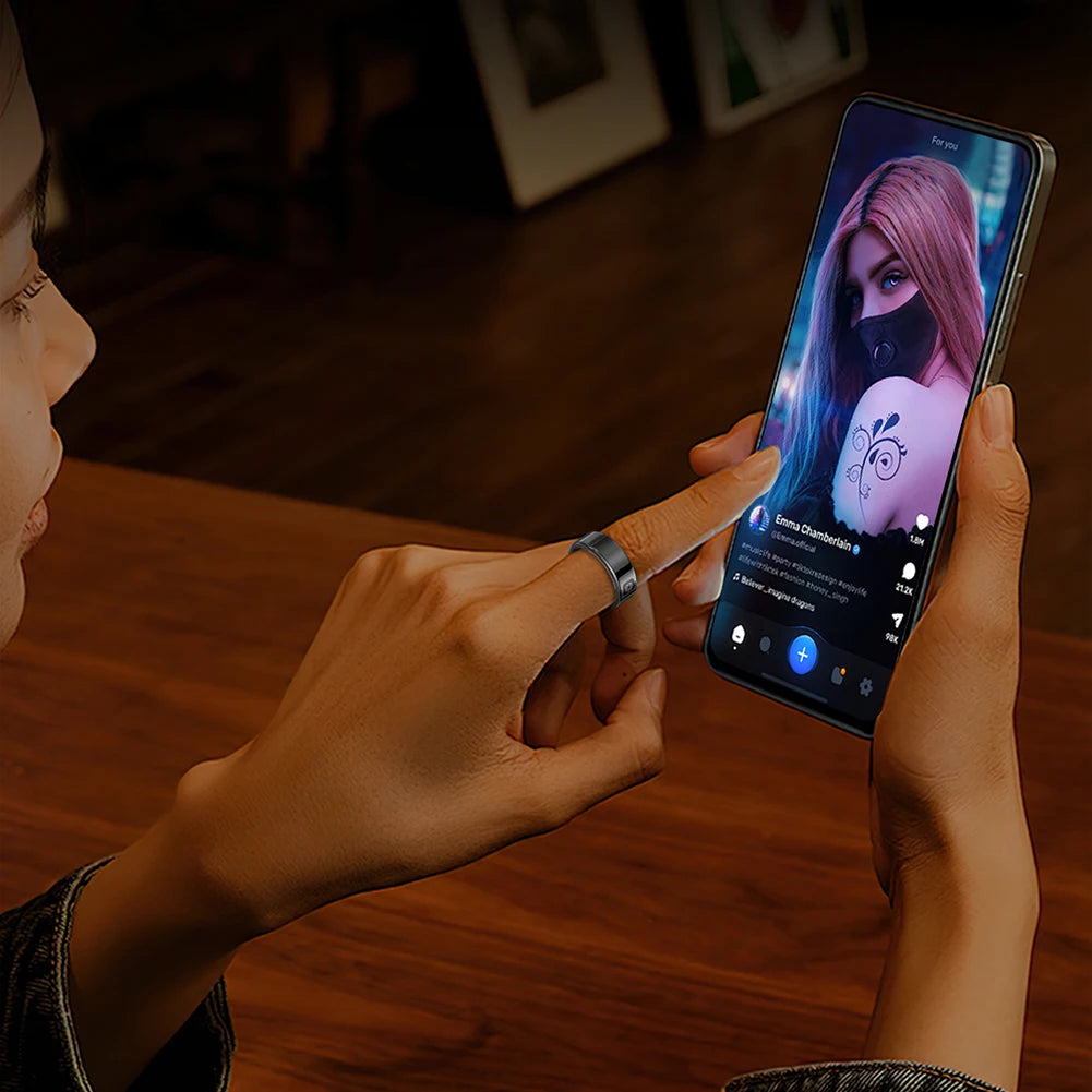 Sleek smart ring with health tracking sensors for fitness and sleep monitoring