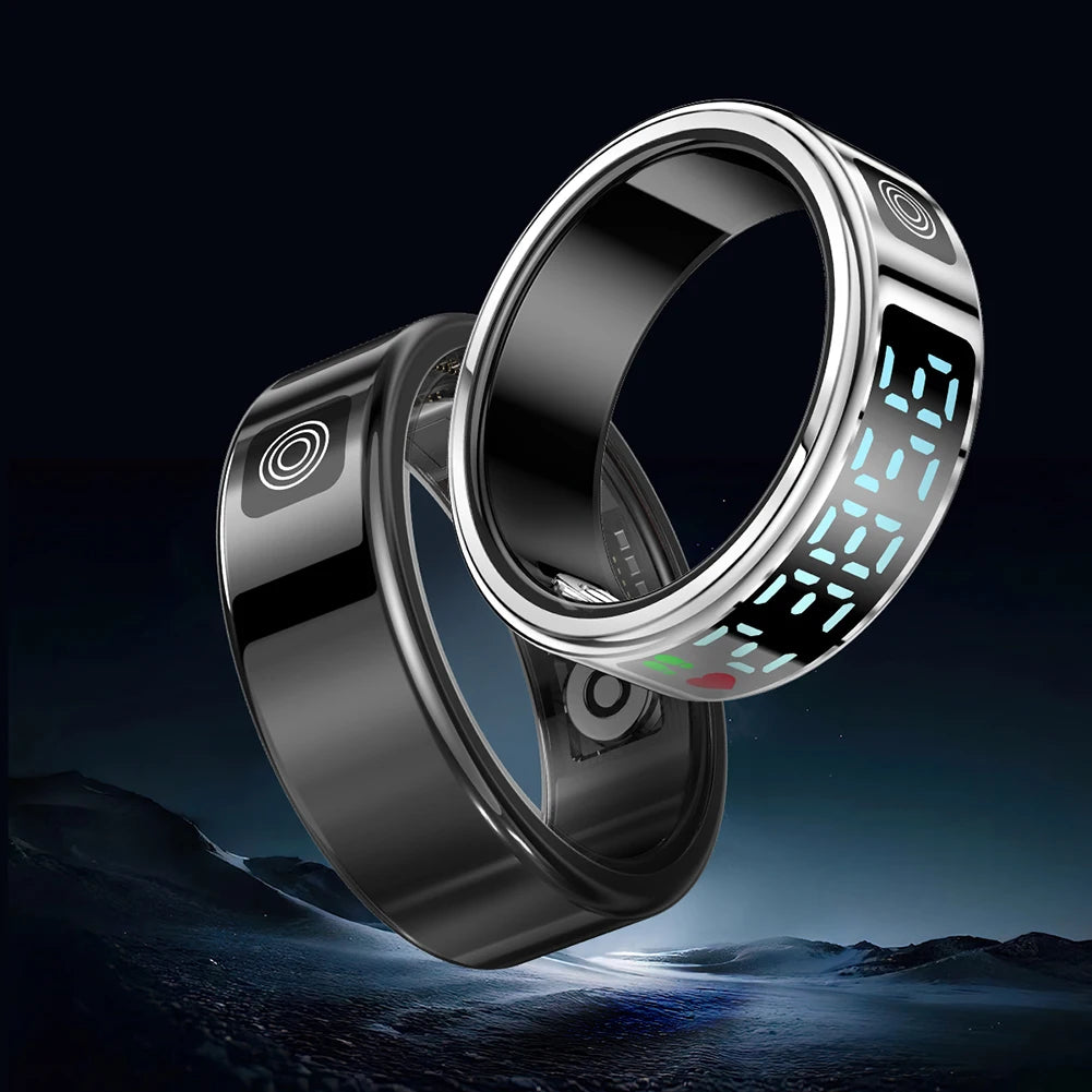 Sleek smart ring with health tracking sensors for fitness and sleep monitoring