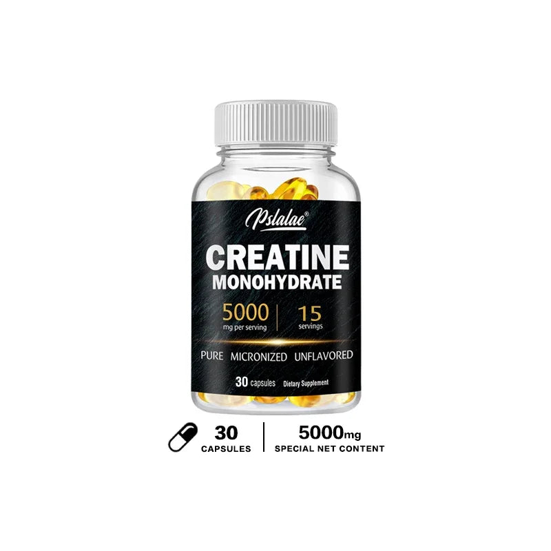 Pure creatine monohydrate powder supplement for muscle building and strength gains