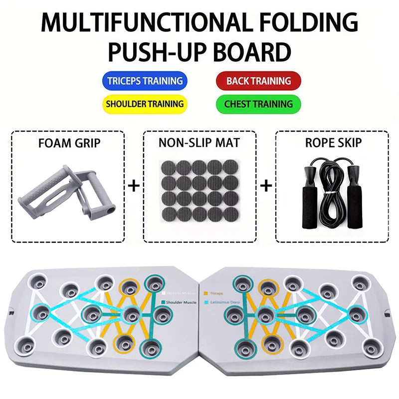 Portable Multifunctional Push-Up Board Set – Foldable Fitness Push-Up Bar for Full Upper Body Training