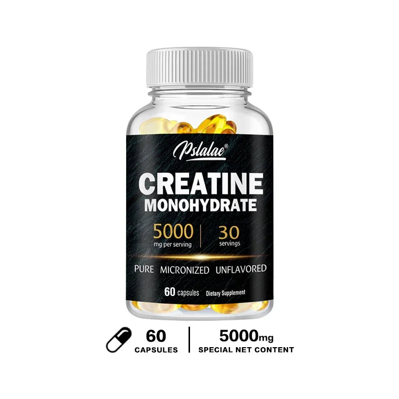 Pure creatine monohydrate powder supplement for muscle building and strength gains