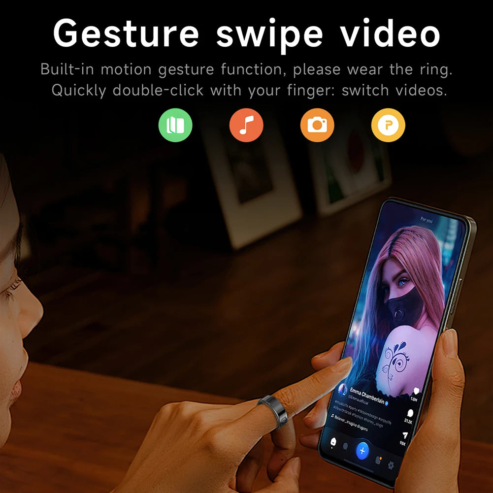 Sleek smart ring with health tracking sensors for fitness and sleep monitoring