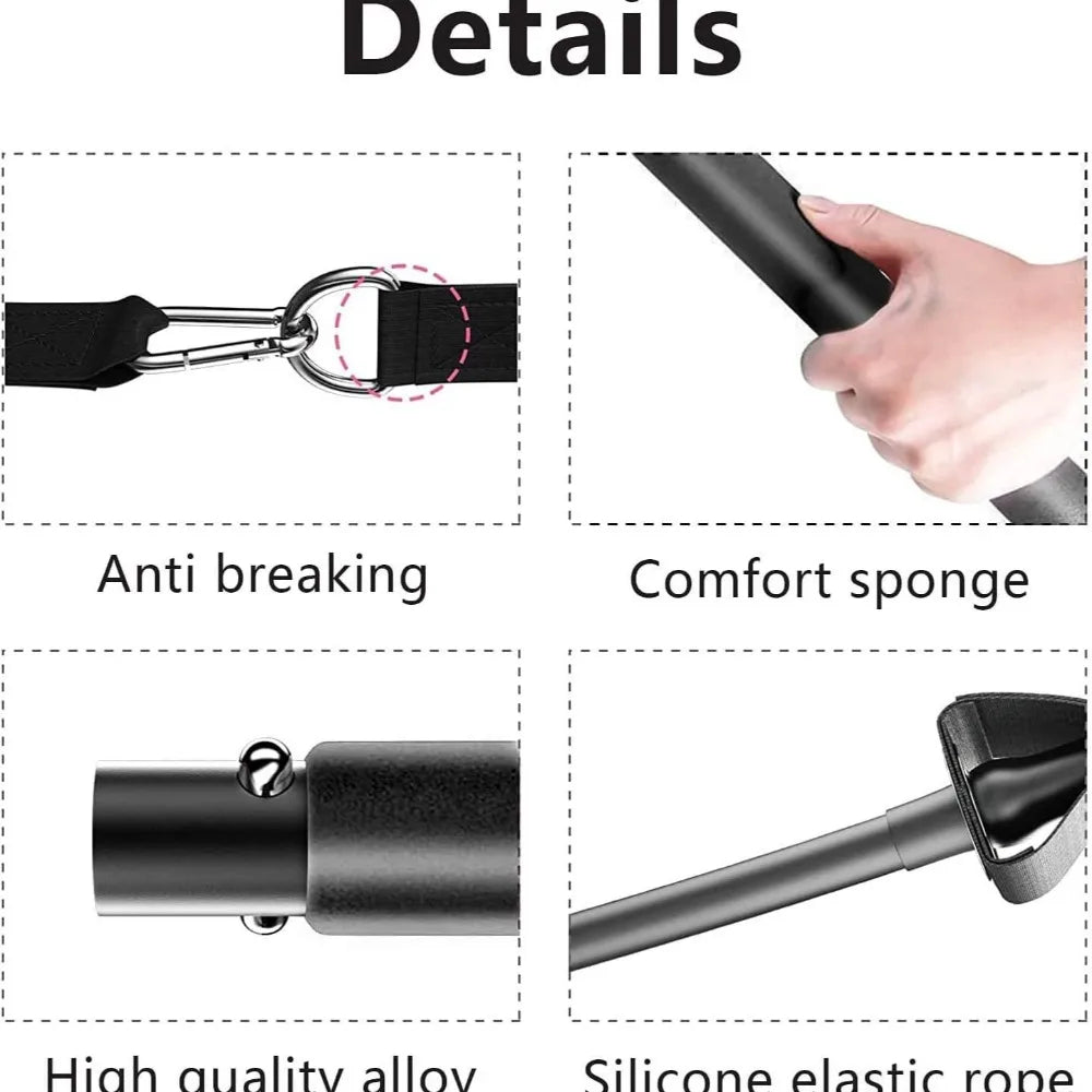 Resistance Bands Set with Fitness Bar Workout Gym