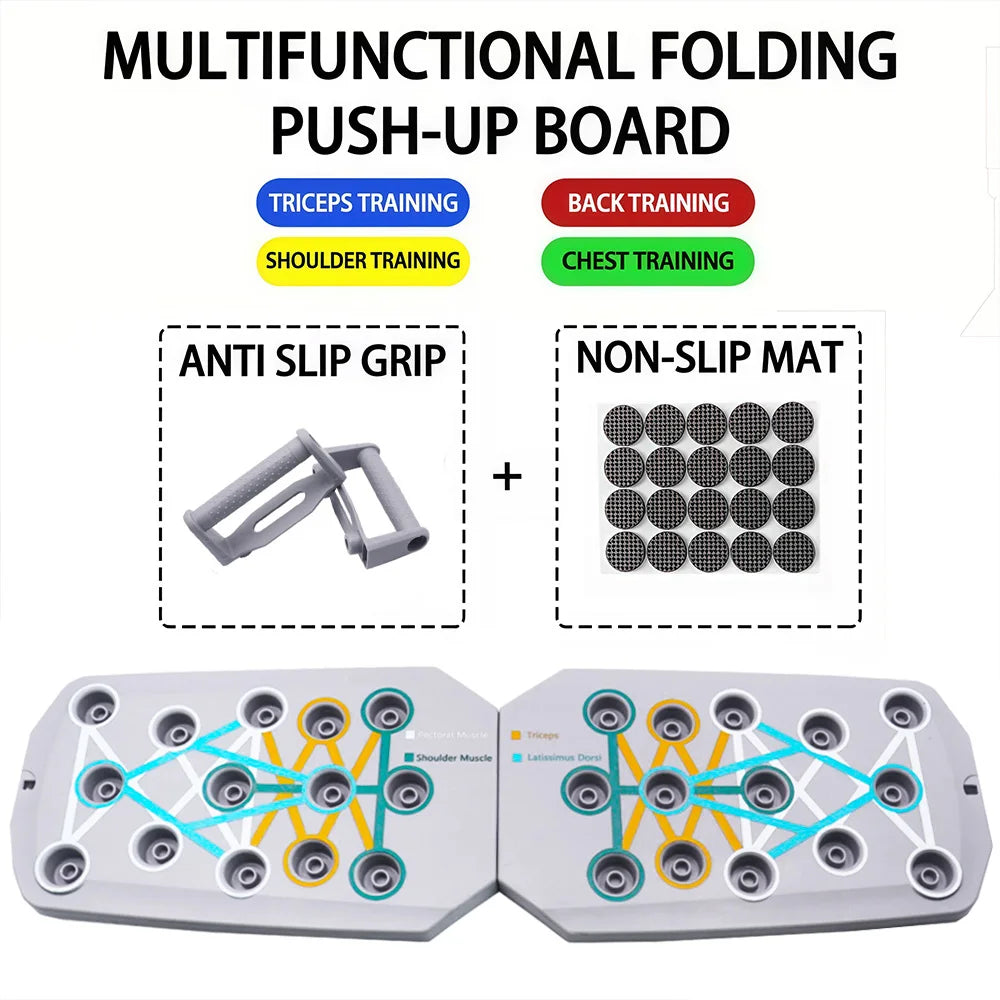 Portable Multifunctional Push-Up Board Set – Foldable Fitness Push-Up Bar for Full Upper Body Training