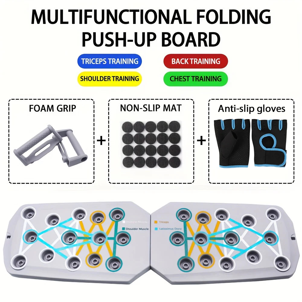 Portable Multifunctional Push-Up Board Set – Foldable Fitness Push-Up Bar for Full Upper Body Training
