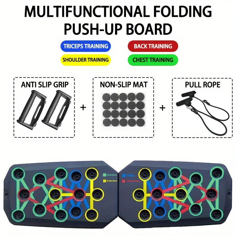 Portable Multifunctional Push-Up Board Set – Foldable Fitness Push-Up Bar for Full Upper Body Training
