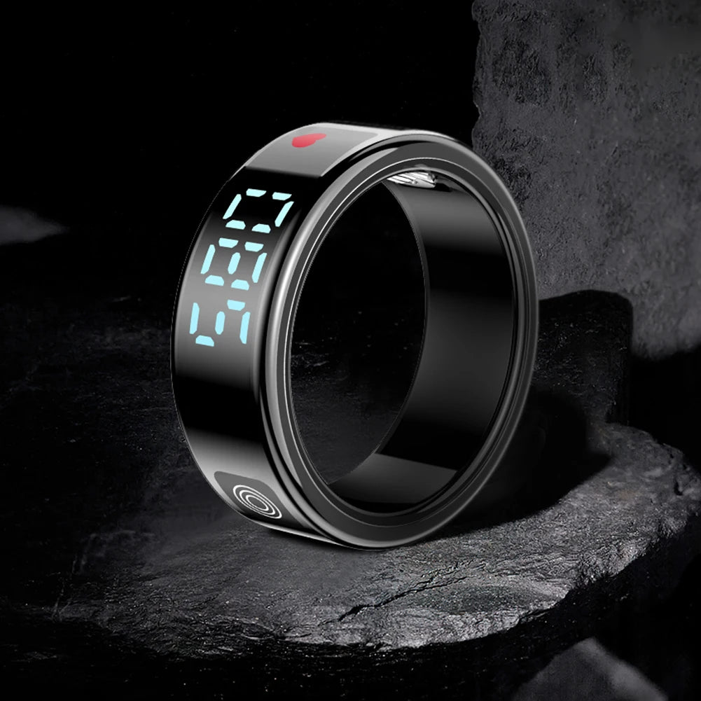 Sleek smart ring with health tracking sensors for fitness and sleep monitoring