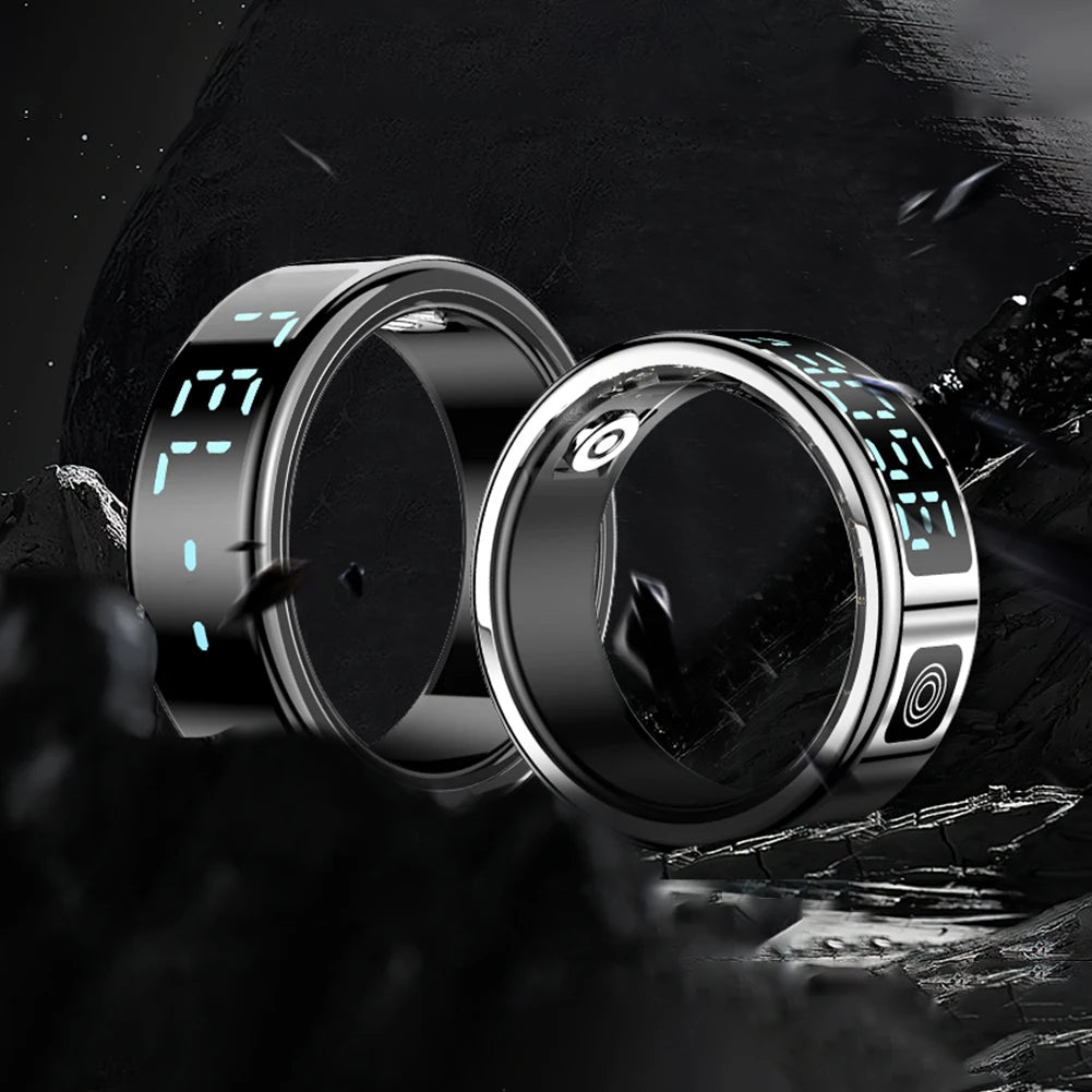 Sleek smart ring with health tracking sensors for fitness and sleep monitoring