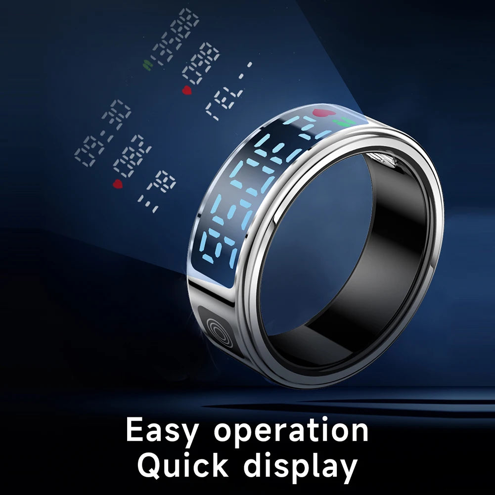 Sleek smart ring with health tracking sensors for fitness and sleep monitoring