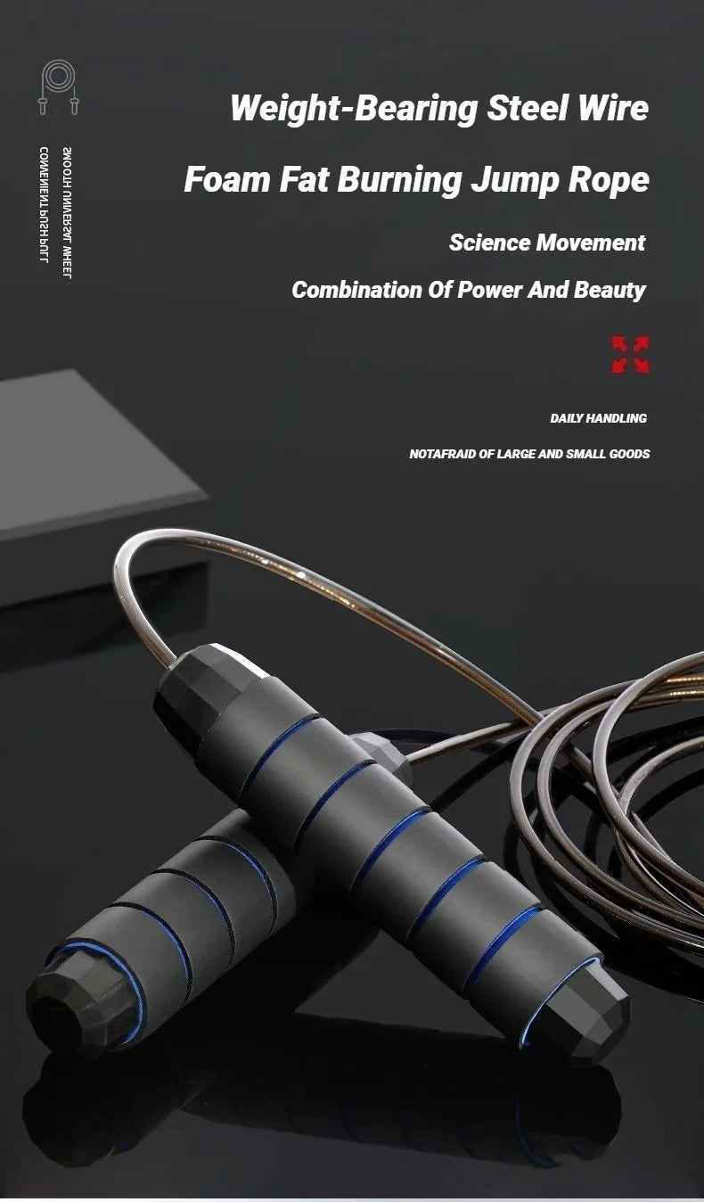 Adjustable speed jump rope with ergonomic handles