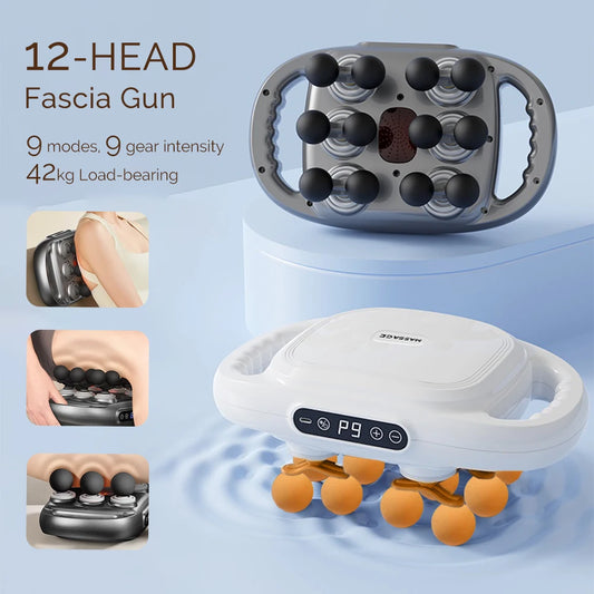 12-Head Fascia Gun Deep Tissue Muscle Massage Tool