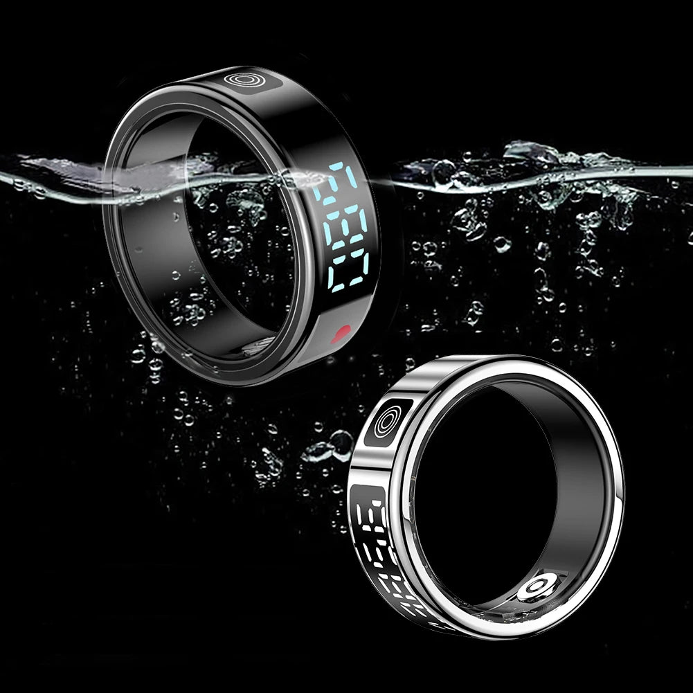Sleek smart ring with health tracking sensors for fitness and sleep monitoring