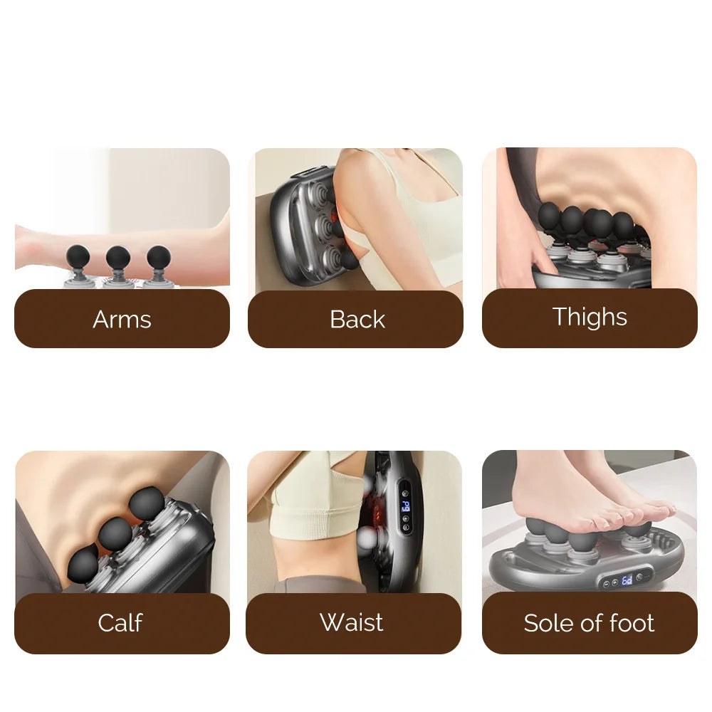 12-Head Fascia Gun Deep Tissue Muscle Massage Tool