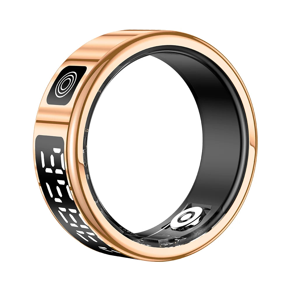 Sleek smart ring with health tracking sensors for fitness and sleep monitoring