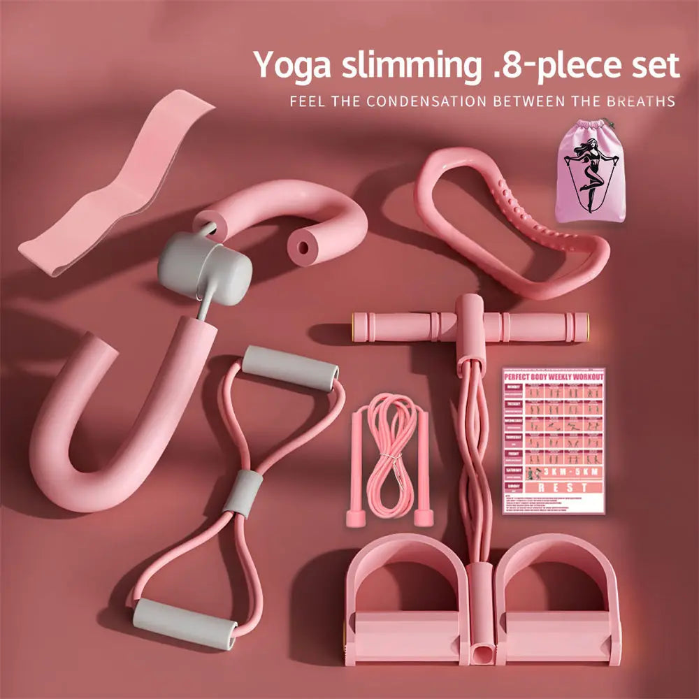 8pcs Yoga Fitness Set. and Complete Home Workout Kit